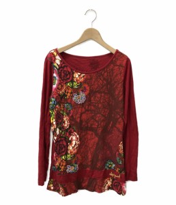 デジグアル 長袖カットソー ビジュー付き 花柄 レディース SIZE L (L) Desigual 中古