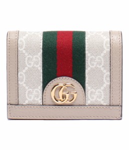 美品 グッチ 二つ折り財布 ミニウォレット オフィデイア 523155 0416 レディース GUCCI 中古