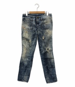 ディーゼル ストレッチデニムパンツ ダメージ加工 レディース SIZE W26L32 (M) DIESEL 中古