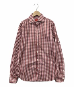 長袖ギンガムチェックシャツ メンズ (L) ISAIA 中古