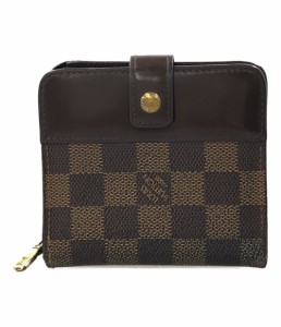 ルイヴィトン 二つ折り財布 コンパクトジップ ダミエエベヌ N61668 メンズ Louis Vuitton 中古