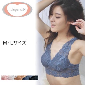 Linge de Hランジュドアッシュ グラマラスフィット 総レースラウンド型ソフトブラ 響かない 引き締め 日本製