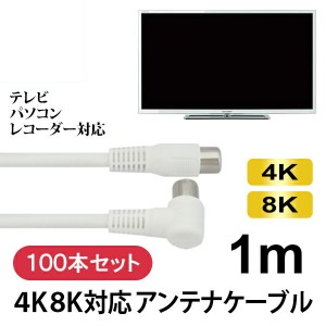 ＼ポイント5倍／4K/8K対応 S4CFB アンテナケーブル 1m 100本セット ホワイト 4K対応 同軸ケーブル SED GHC-SL1M-100P地上デジタル BS CS