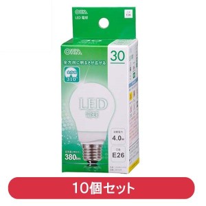 OHM LED電球 10個セット 密閉形器具対応 広配光タイプ 4.0W 380lm E26 昼白色 LDA4N-GAG9-10P