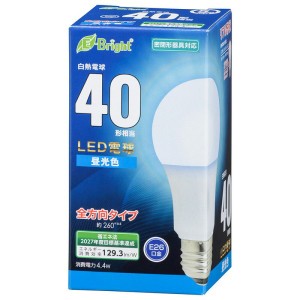 LED電球 昼光色 E26 40形相当 全方向配光260° OHM 06-4342 LDA4D-GAG27 送料無料