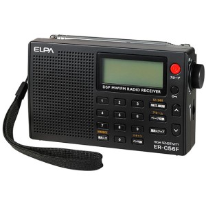 ELPA AM/FM高感度ラジオ ER-C56F コンパクト 自動選局 ハンディラジオ エルパ 送料無料