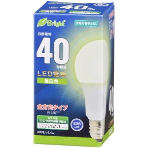 LED電球 40形相当 533lm 昼白色 E26 全方向配光260° 密閉形器具対応 OHM 06-4341 LDA4N-GAG27 送料無料