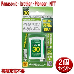 ＼ポイント5倍／パナソニック・ブラザー・パイオニア・NTT用コードレス電話機 子機用充電池 2個セット KX-FAN39・BCL-BT30同等品 05-0030