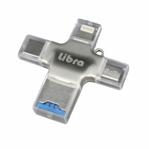 ＼ポイント5倍／microSDカードリーダー PC・スマホ・タブレット対応 4in1 512GB対応 Libra LBR-CR4IN1 メモリーカードリーダー メール便