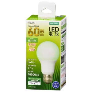 LED電球 60形相当 860lm 昼白色 E26 全方向 密閉形器具対応 OHM 06-4458 LDA7N-GAG52 交換用電球 LEDライト