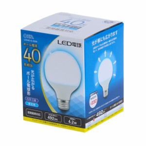 LED電球 ボール形 E26 40形相当 昼光色 OHM 06-4296 LDG4D-GAS93 送料無料
