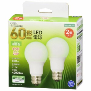 LED電球 2個入 E26 60形相当 昼白色 全方向 OHM 06-4708 LDA7N-GAG522P