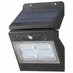 ソーラー充電式 LEDセンサーライト 明暗＋人感センサー 400lm 白色 IPX4防水 OHM 06-4292 LS-S140SR4-K 送料無料