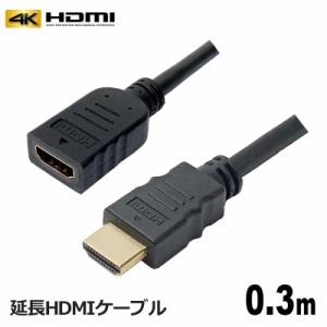 3Aカンパニー 延長HDMIケーブル 0.3m イーサネット 4K 3D テレビ対応 中継 延長 HDMIケーブル AVC-JHDMI03 メール便送料無料