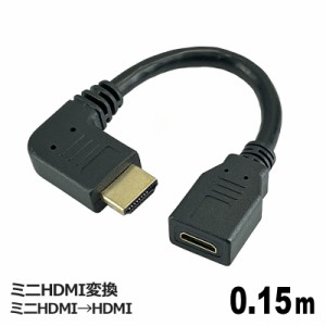 ＼ポイント5倍／3Aカンパニー ミニHDMI変換 HDMIケーブル 0.15m miniHDMI（メス）-HDMI（オス） HDMI 延長 中継 変換アダプタ AVC-JMINIH