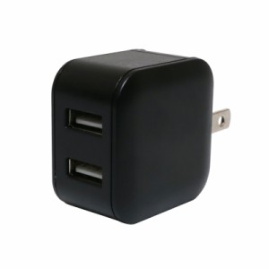 ＼ポイント5倍／ミヨシ コンパクト USB-ACアダプタ USB2ポート 2.4A出力 ブラック IPA-US03BK 送料無料