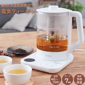 煮出し&温度調整 電気ポット 電気ケトル 耐熱ガラス ティーポット 保温ケトル 茶漉し おしゃれ 大容量 ガラスケトル 温度調節 紅茶 日本