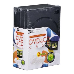 CDケース DVDケース トールケース 2枚収納型 5枚パック OHM 01-3289 OA-RDV2-5PK
