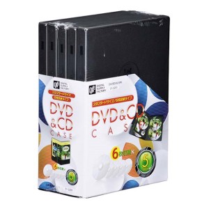 CDケース DVDケース トールケース 6枚収納型 5枚パック OHM 01-3291 OA-RDV6-5PK