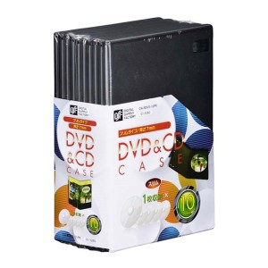 CDケース DVDケース スリム＆トールケース 7mm 10枚パック OHM 01-3280 OA-RDVS-10PK