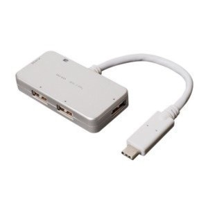 ＼ポイント5倍／ミヨシ ケーブル付 USＢハブ Type-C シルバー USB4ポート USH-C02/SL USB2.0×3ポート＋USB3.0 HUB 送料無料