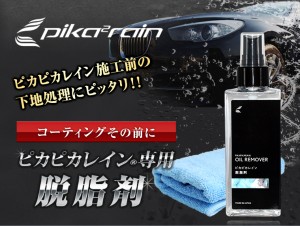 【メール便】ピカピカレイン 脱脂剤 下地処理 ガラスコーティング 施工前 油分 油膜 除去 洗車 簡単 施工 100ml 車一台分[TOP-REMOVER] 