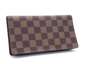 超美品 LOUIS VUITTON ルイヴィトン 長財布 ダミエ N60825 ブラウン ユニセックス ポルト カルト クレディ 二つ折り 札入れ【本物保証】