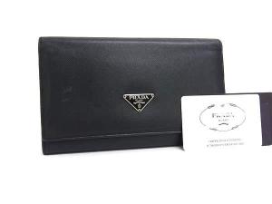 PRADA サフィアーノレザー レザー 二つ折り 長財布 三角ロゴ プラダ