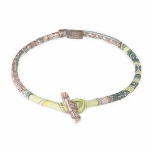 美品 HERMES エルメス ネックレス プティアッシュ ブリッド ドゥ ソワ - マルチカラー シルク レディース チョーカー ブレスレット【本物