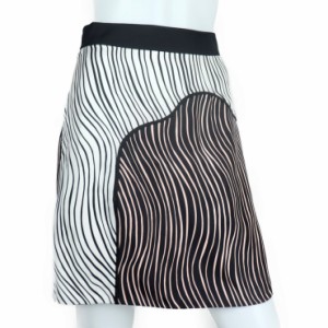 新品未使用展示品 3.1 Phillip Lim 3.1フィリップリム スカート スカート 表記サイズ 0 シルク 100% ホワイト 縞模様 ゼブラ柄 ひざ丈ス