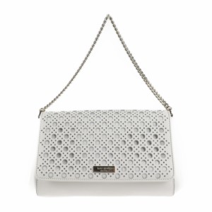 超美品 Kate Spade ケイトスペード Newbury Lane Caining Greer Clutch WKRU3657 ショルダーバッグ レザー ホワイト 2WAY ハンドバッグ 