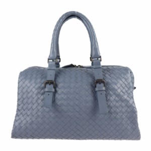 BOTTEGAVENETA ボッテガヴェネタ プリュッセ イントレチャート 283363 ハンドバッグ レザー ライトブルー ミニボストンバッグ【本物保証