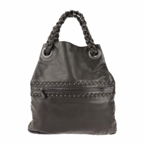 美品 BOTTEGAVENETA ボッテガヴェネタ イントレチャート 273167 ハンドバッグ レザー ブラウン スタッズ トートバッグ【本物保証】