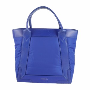 BALENCIAGA バレンシアガ カバスS 363425 トートバッグ ナイロン レザー ブルー スモールトートバッグ ハンドバッグ カバスPM【本物保証