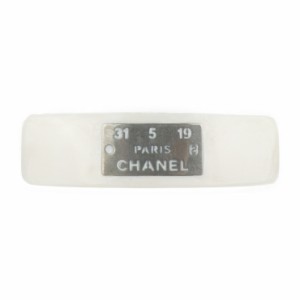 CHANEL シャネル バレッタ バレッタ プラスチック メタル ホワイト系 99A ロゴ ヘアアクセサリー 髪留め 髪飾り【本物保証】