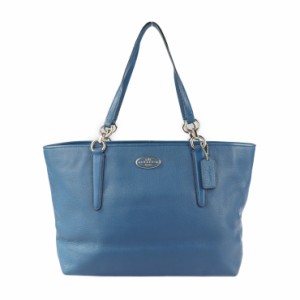 美品 COACH コーチ シカゴ エリス 33961 トートバッグ レザー ブルー ショルダーバッグ【本物保証】