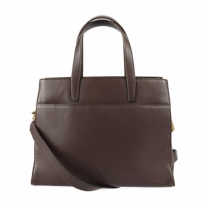 LOEWE ロエベ ハンドバッグ レザー ダークブラウン アナグラム 2WAY ショルダーバッグ トートバッグ【本物保証】