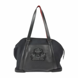 Christian Louboutin クリスチャンルブタン BAGDAMON バッグデーモン ショルダーバッグ キャンバス レザー ブラック ボストンバッグ ハン