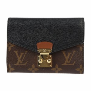 美品 LOUIS VUITTON ルイ ヴィトン ポルトフォイユ パラス コンパクト モノグラム M67479 三つ折り財布 PVC レザー ブラウン ビトン【本