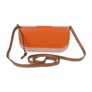 美品 LOEWE ロエベ GATE POCHETTE ゲートポシェット 11354BU52 ショルダーバッグ レザー オレンジ系 ショルダーウォレット 長財布【本物