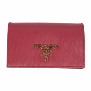 美品 PRADA プラダ 名刺入れ 1MC122 カードケース VITELLO MOVE I カーフレザー PEONIA ピンク系 ロゴ【本物保証】