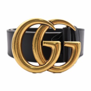 超美品 GUCCI グッチ GGマーモント 400593 ベルト 表記サイズ 70 レザー ブラック【本物保証】