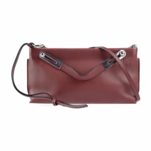 美品 LOEWE ロエベ ミッシー スモール 327.12 ハンドバッグ レザー ボルドー アナグラム シルバー金具【本物保証】