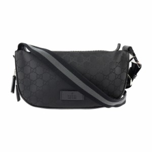 超美品 GUCCI グッチ 449182 ウエストバッグ GGナイロン×レザー ブラック ボディバッグ ヒップバッグ【本物保証】