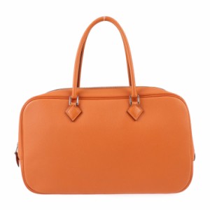 美品 HERMES エルメス プリュムエラン 28 ハンドバッグ ヴォーエプソン オレンジ □Q刻印【本物保証】