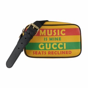 美品 GUCCI グッチ ベルトバッグ SONY MUSIC コラボ 602695 ウエストバッグ レザー イエロー 100周年記念 ロゴ ボディバッグ ウエストポ