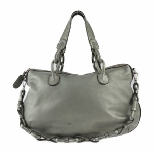 LOEWE ロエベ フィエスタ ハンドバッグ レザー メタリック グリーン系 2WAY ショルダーバッグ【本物保証】