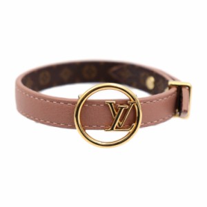 美品 LOUIS VUITTON ルイ ヴィトン ブラスレ LVエクリプス モノグラム M8102F ブレスレット 表記サイズ 17 PVC カーフレザー ピンクベー