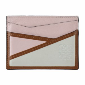 美品 LOEWE ロエベ PLAIN CARDHOLD プレーン カードホルダー PUZZLE パズル カードケース レザー ピンク 名刺入れ パスケース アナグラム