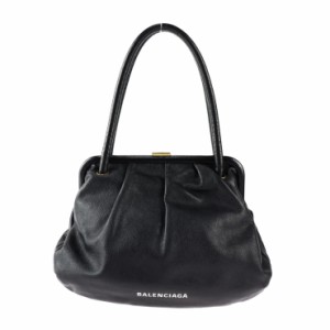 美品 BALENCIAGA バレンシアガ 638710 ハンドバッグ レザー ブラック ショルダーバッグ がま口【本物保証】